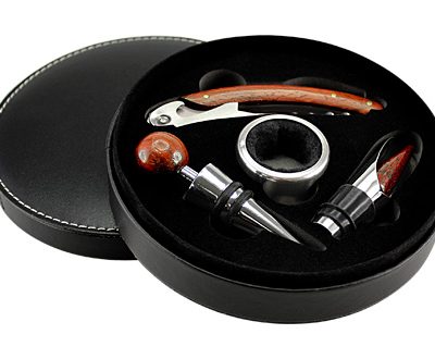 W15 Set de Vino de PU Negro